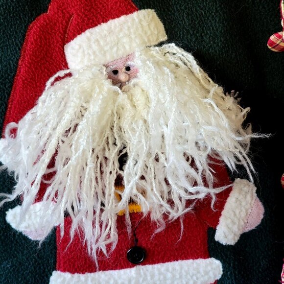 VTG Take Two Clothing Co. Christmas Fleece Jacket W/ Santa & Reindeer Applique - Picture 10 of 16